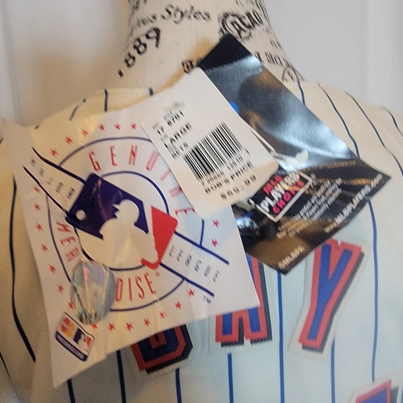 Majestic White and Blue Pinstripe Jersey - Picture 5 of 10